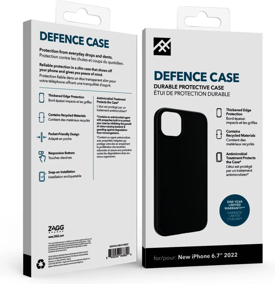 ZAGG Defence Back Cover iPhone 14 Plus 302010162 - Zwart