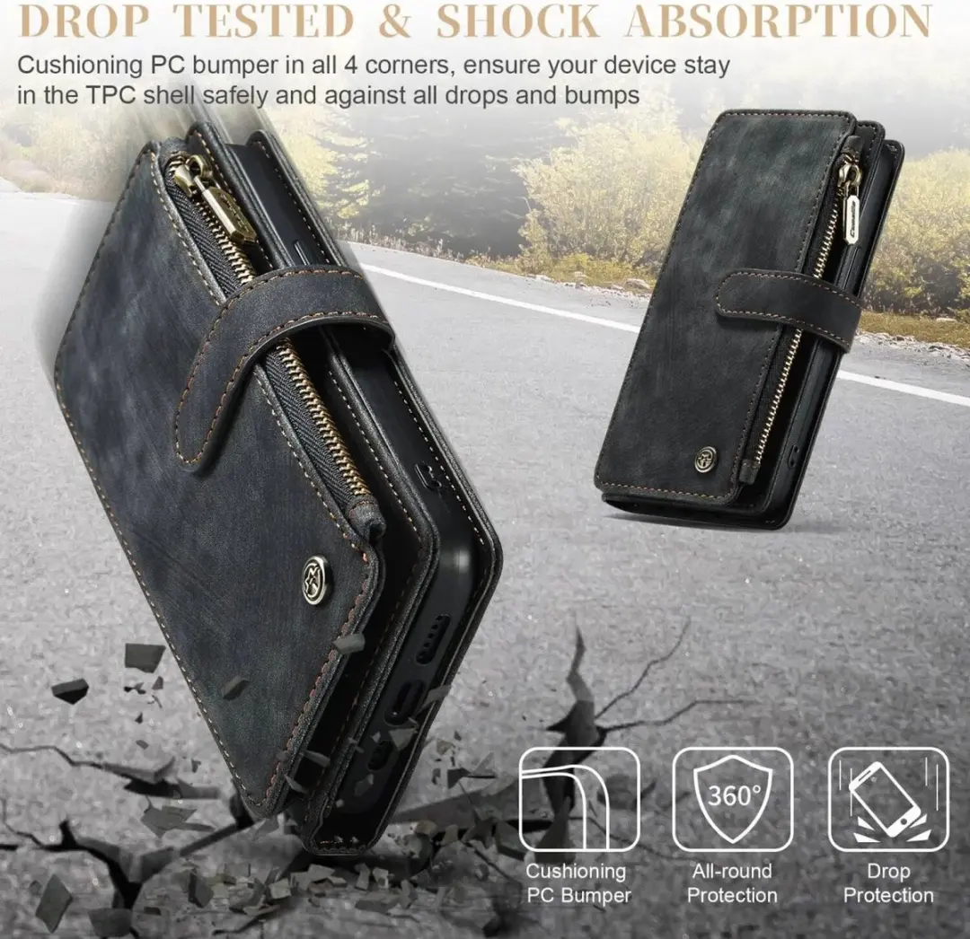 CaseMe C30 Hoesje iPhone 15 - Pasjeshouder 10 Stuks - Zwart