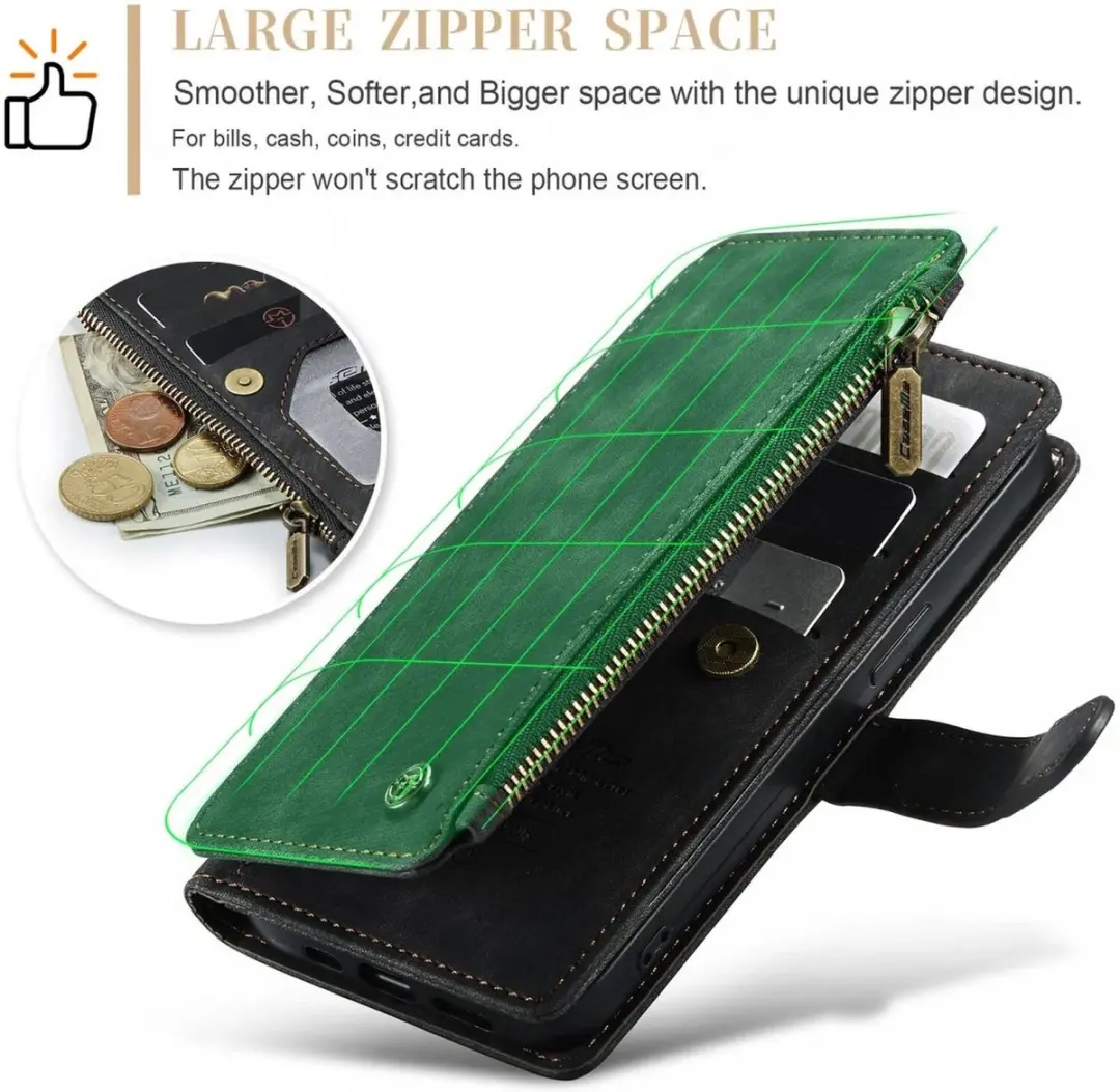 CaseMe C30 Hoesje iPhone 15 - Pasjeshouder 10 Stuks - Zwart