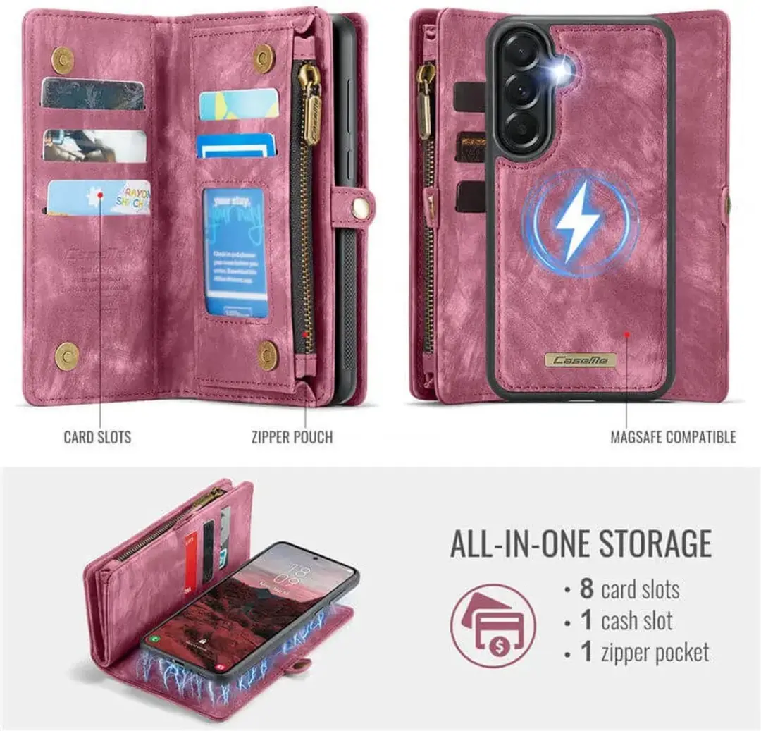 Caseme 008 Book Case Back Cover Samsung Galaxy A37 - Portemonnee Rood