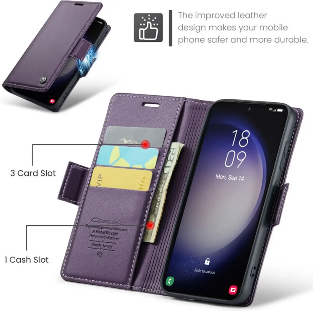 CaseMe Wallet Case Samsung Galaxy S24/S25 Plus - Paars