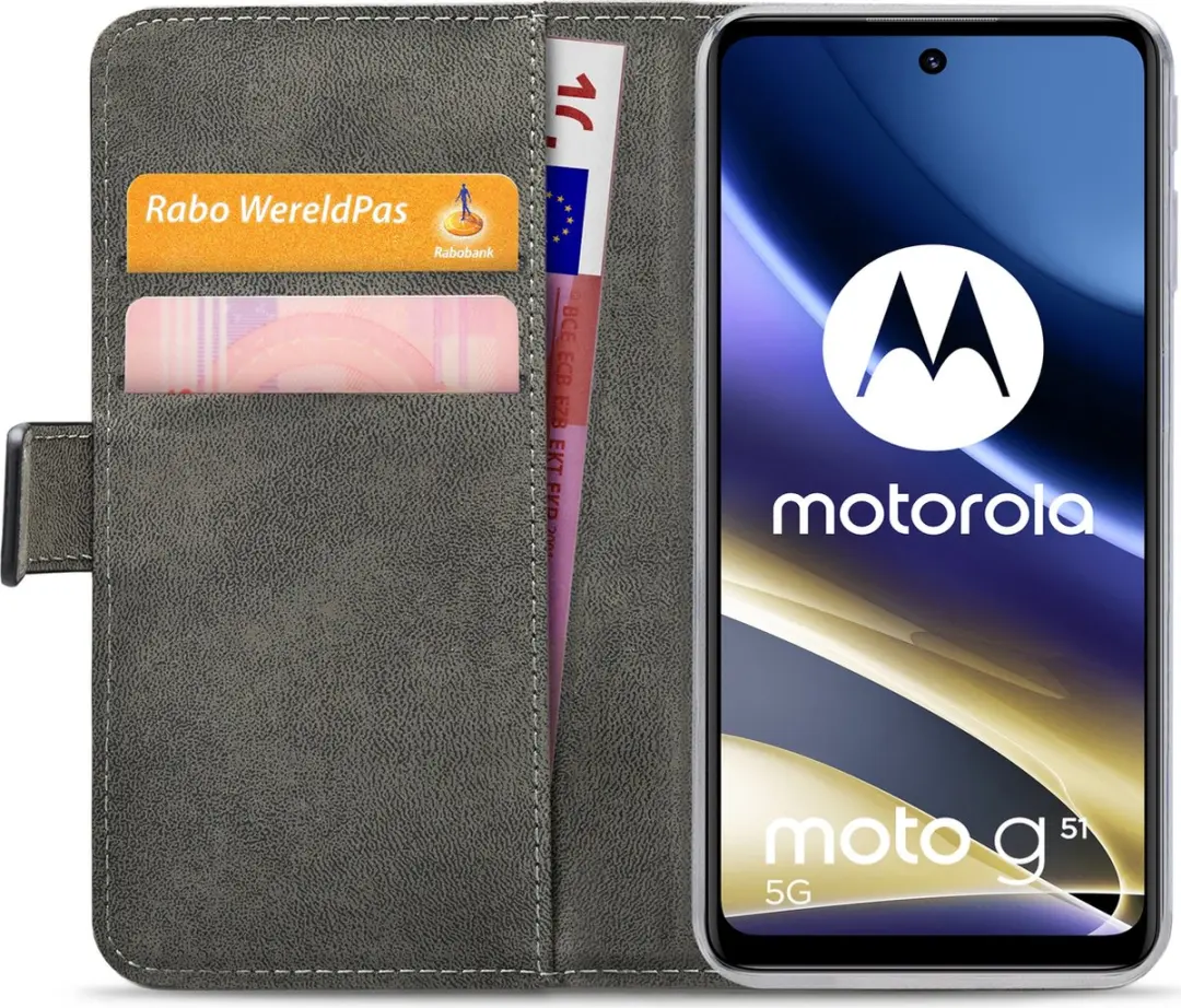 Mobilize Classic Gelly Wallet Bookcase Motorola Moto G51 5G - Zwart