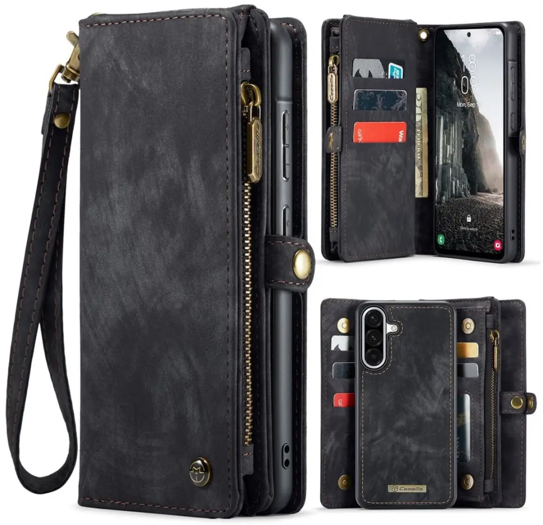 Caseme 008 Book Case Back Cover Samsung Galaxy A17 - 3 Pasjes - Zwart