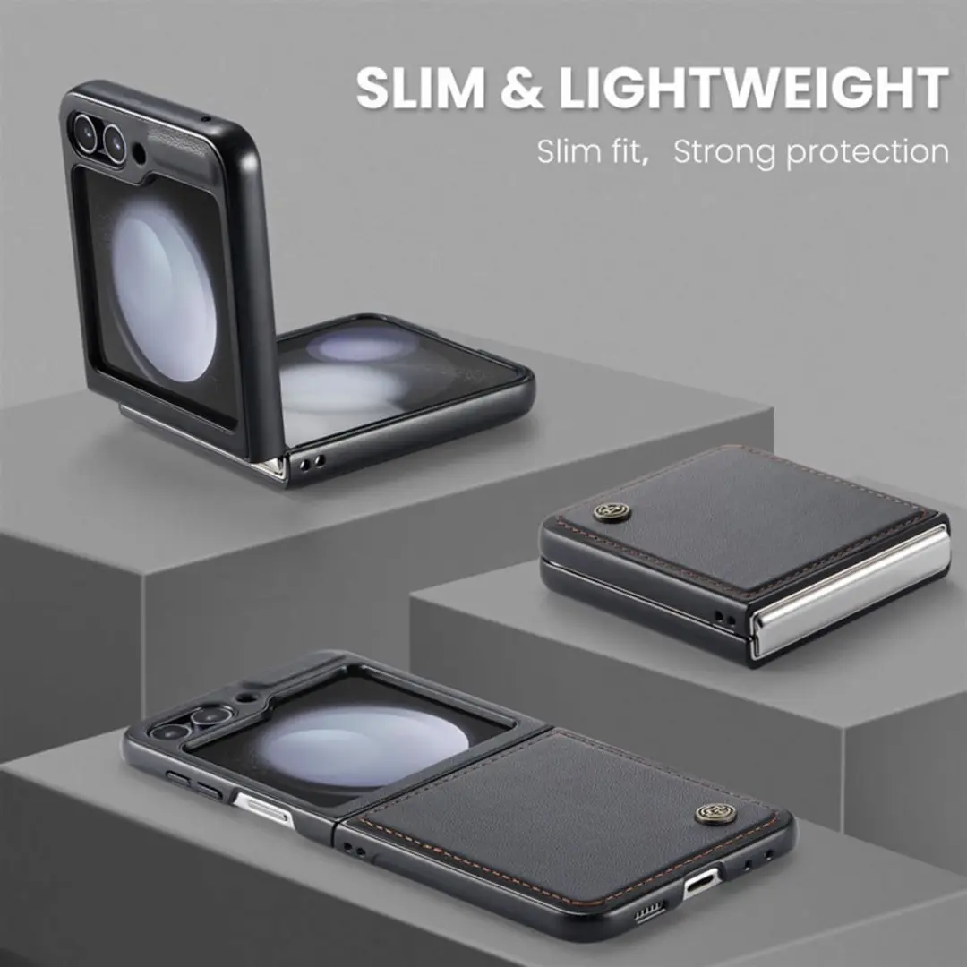 Caseme Basic Flip Case Samsung Galaxy Z Flip 5 - Zwart