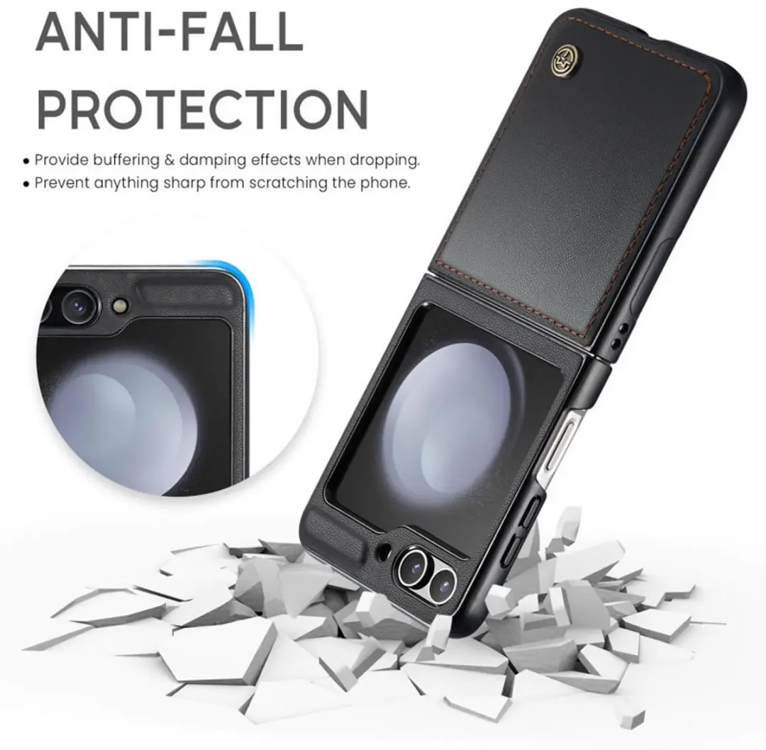 Caseme Basic Flip Case Samsung Galaxy Z Flip 5 - Zwart