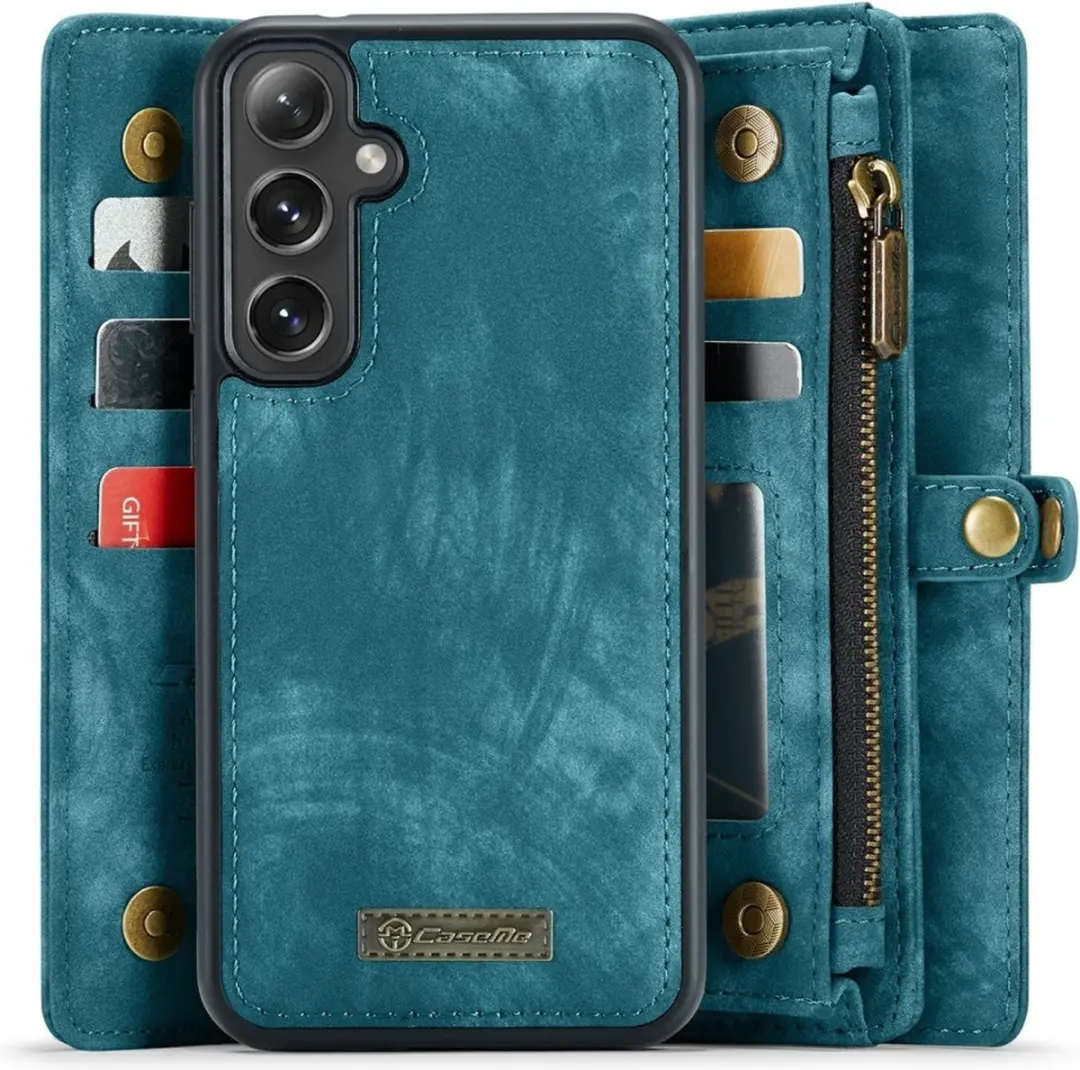 Caseme Samsung Galaxy S24+ Hoes - Vintage 2-in-1 Portemonnee Lichtblauw - afbeelding 6 van 6
