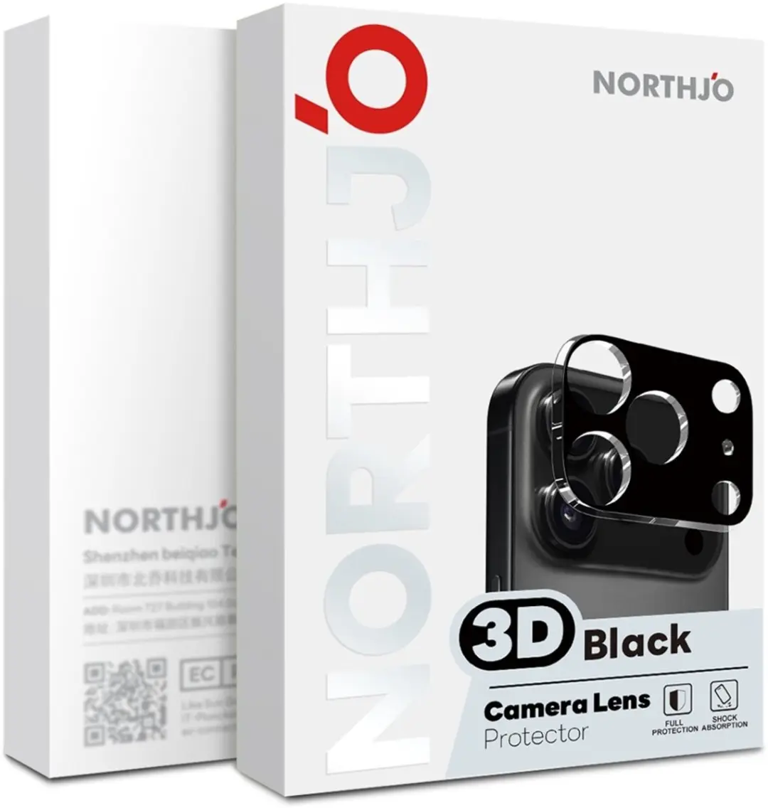 NORTHJO iPhone Air Camera Lens Protector 9H - Zwart