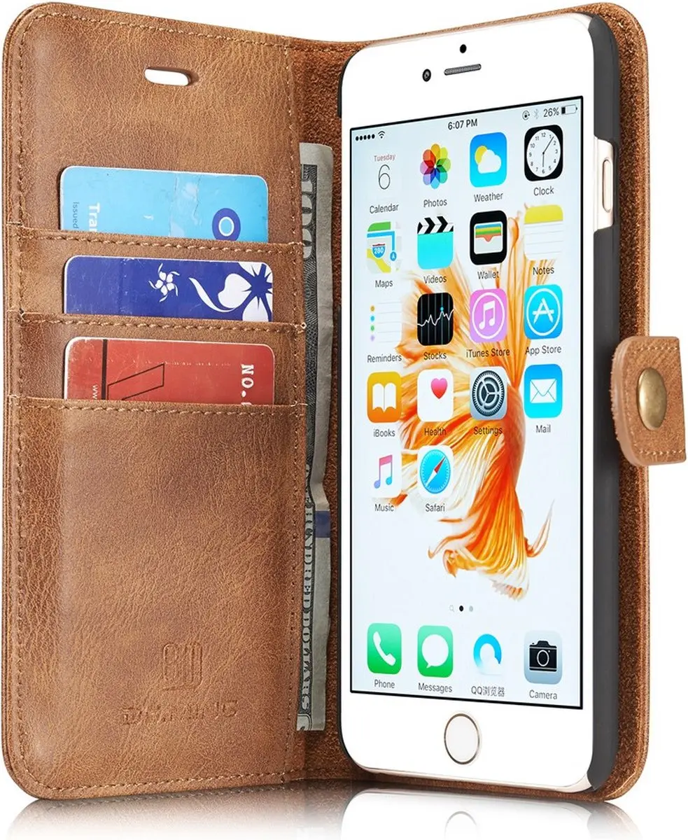 DG.MING iPhone 6/6S Portemonnee Hoesje C21W14-23 - Bruin