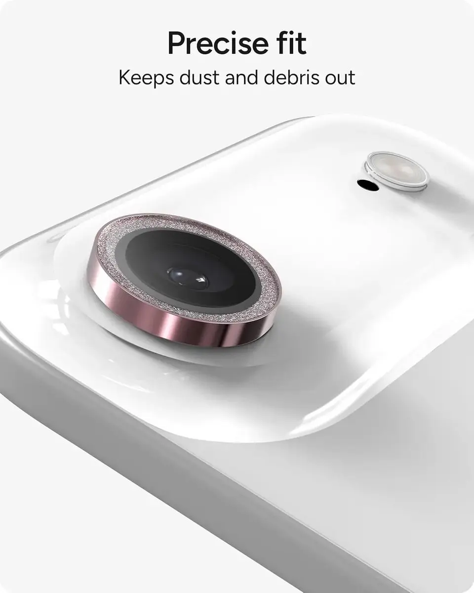 ZAGG Glass Elite Camera Rings iPhone Air - Roze Glitter - afbeelding 6 van 6
