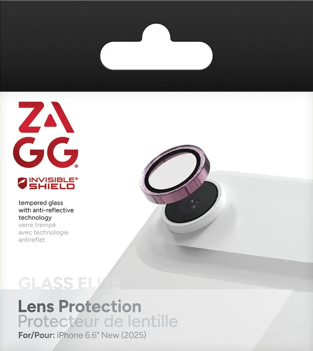 ZAGG Glass Elite Camera Rings iPhone Air - Roze Glitter