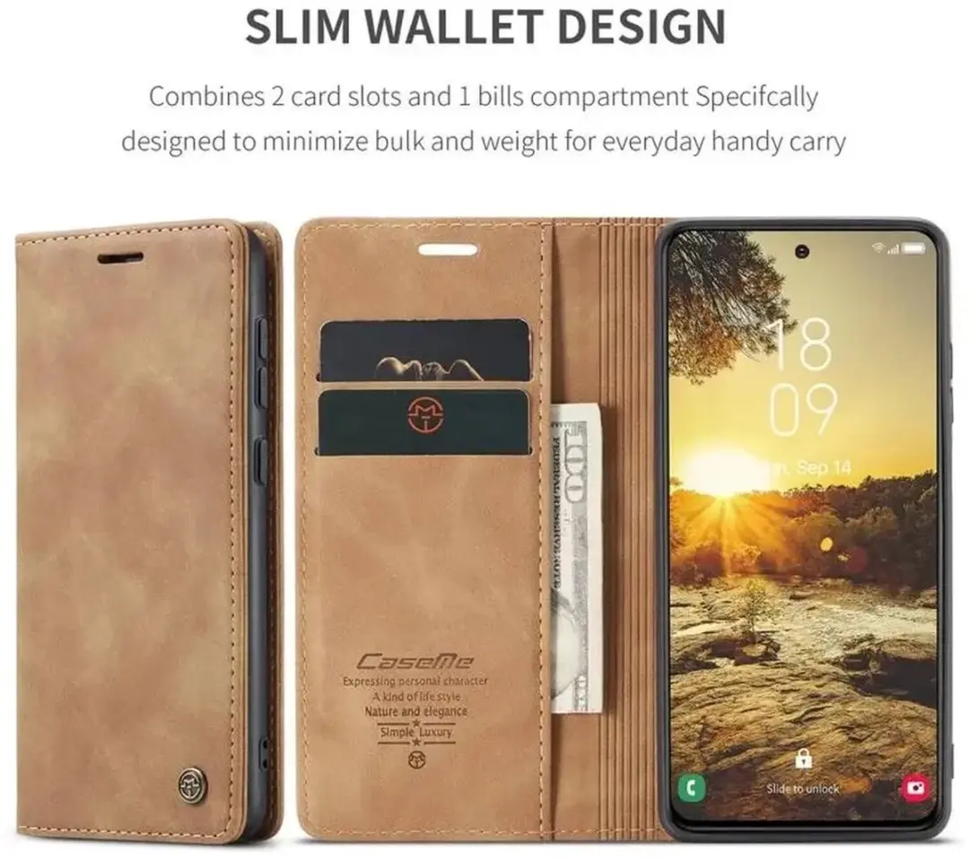 Caseme 013 Hoesje Samsung Galaxy S25 - Book Case Bruin