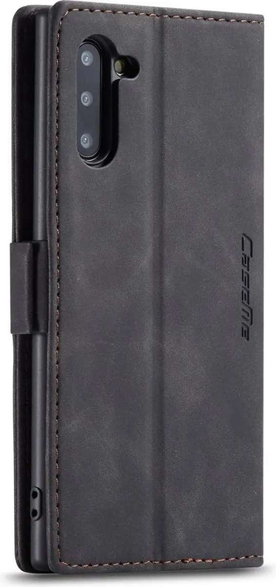 Caseme Wallet Book Hoesje Samsung Galaxy Note 10 - Magneetsluiting - 3 Pasjes - Zwart