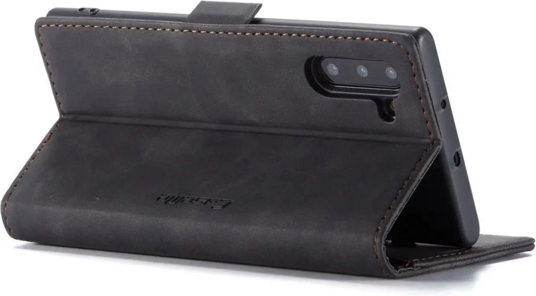 Caseme Wallet Book Hoesje Samsung Galaxy Note 10 - Magneetsluiting - 3 Pasjes - Zwart