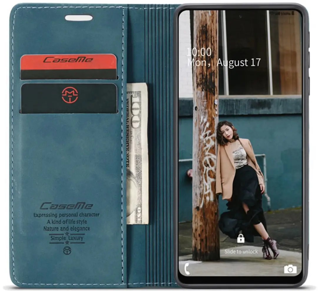 Caseme Galaxy A72 5G Wallet Book Hoesje - Magneetsluiting - Licht Blauw A726-13