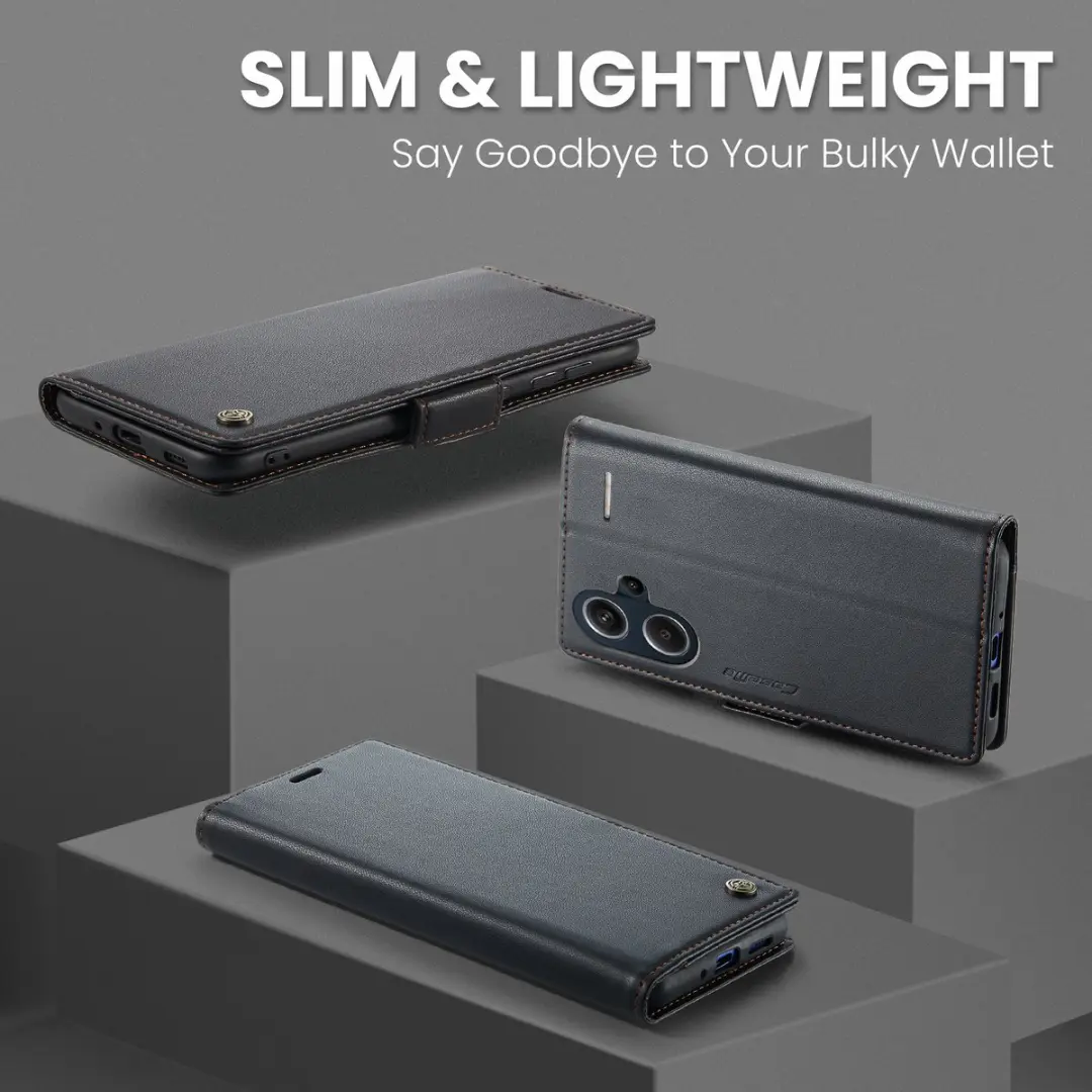 Caseme Wallet Case RFID Magneetsluiting Redmi Note 13 Pro+ - Zwart