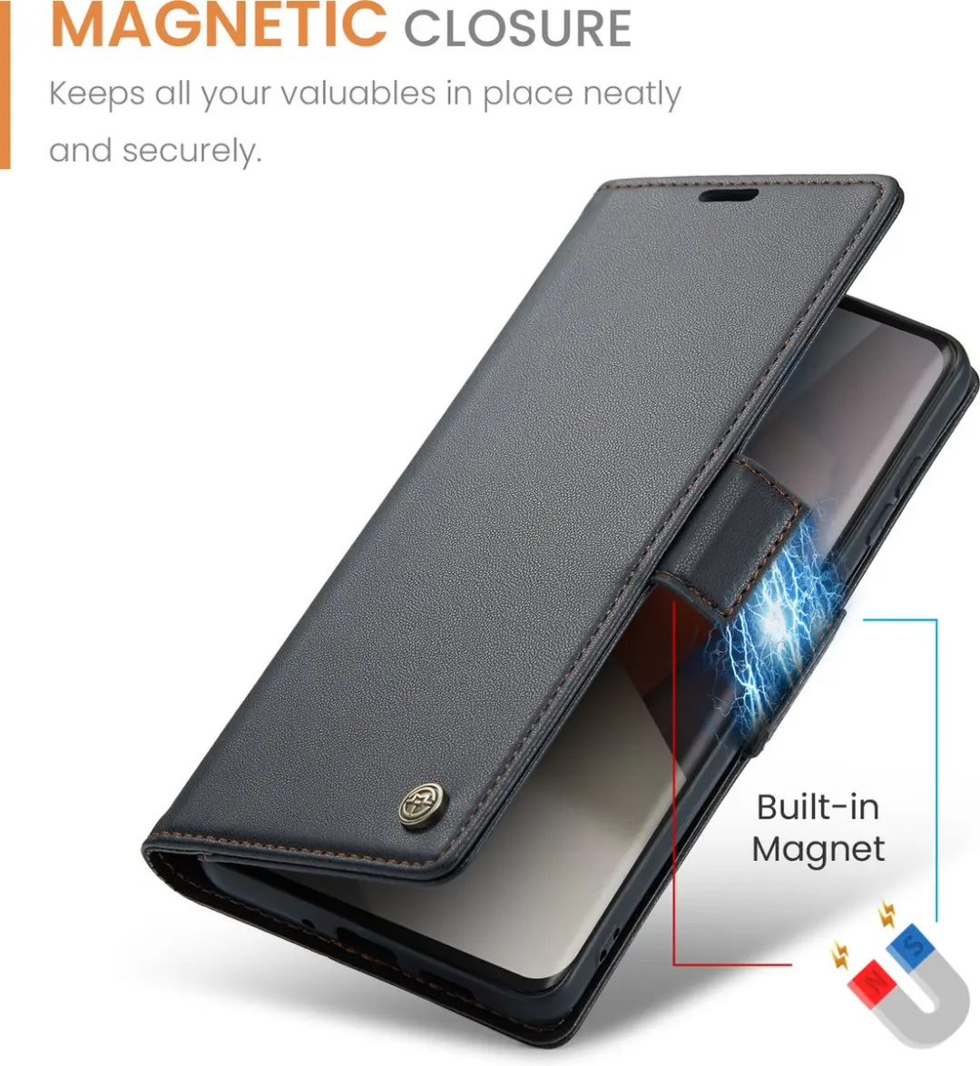 Caseme Wallet Case RFID Magneetsluiting Redmi Note 13 Pro+ - Zwart - afbeelding 6 van 6
