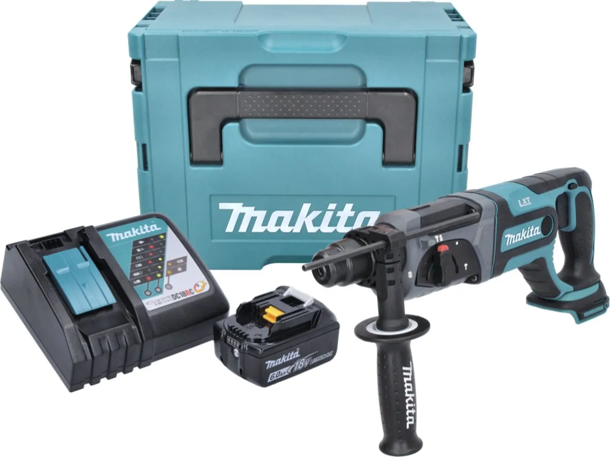 Makita DHR241 Accu Boorhamer 18V SDS-plus - 2.0J - 1x 6.0Ah + Lader + Makpac - afbeelding 3 van 5