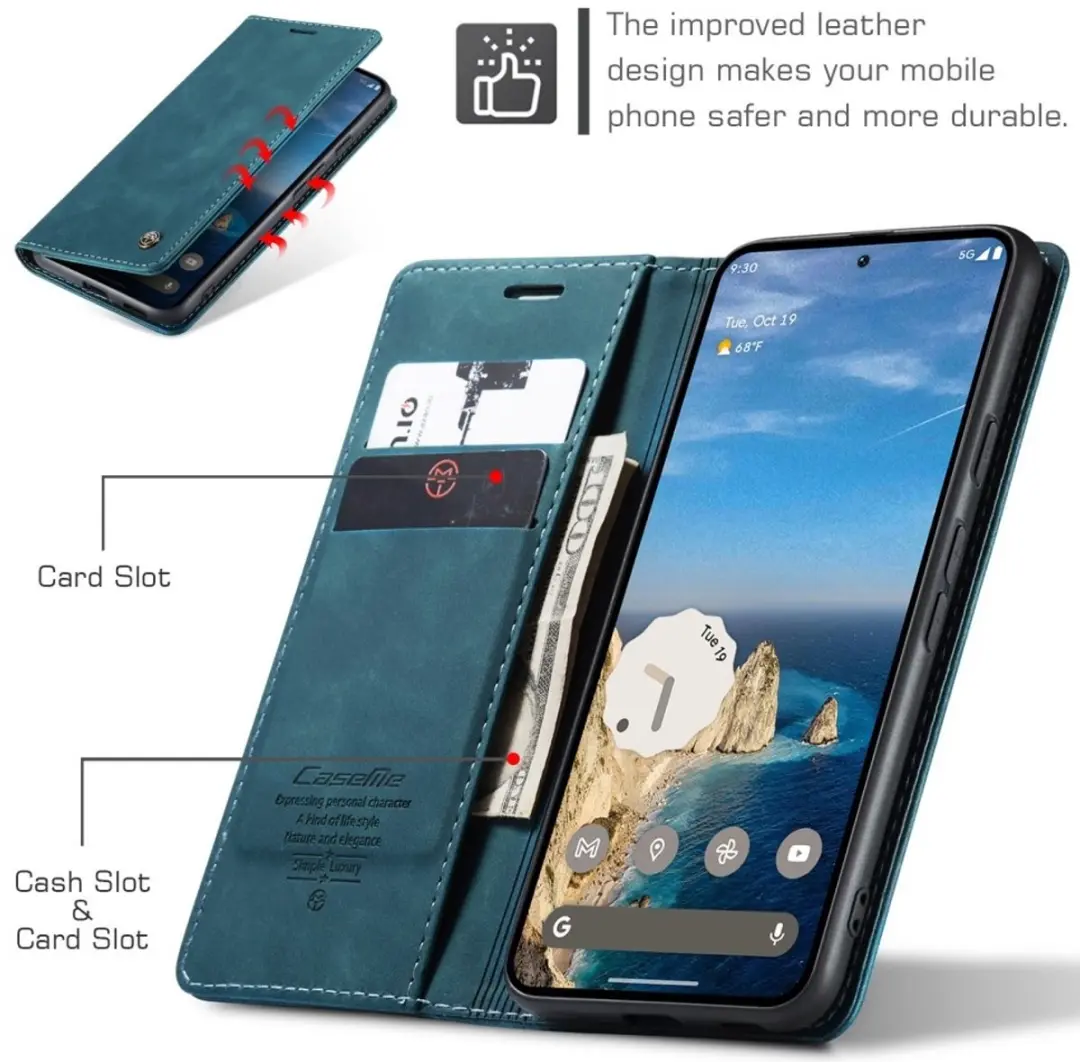 Caseme 013 Book Case Hoesje - Google Pixel 9a - Blauw