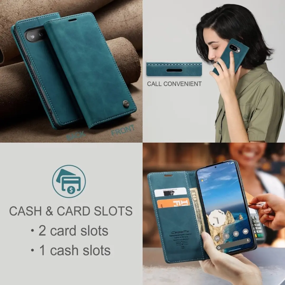 Caseme 013 Book Case Hoesje - Google Pixel 9a - Blauw