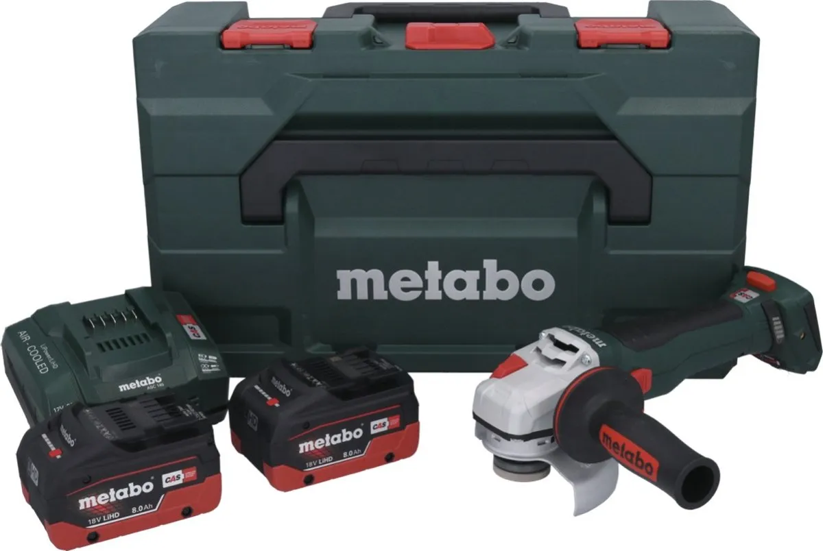 Metabo WB 18 LT BL 11-125 Quick Accu Haakse Slijper - 2x 8000mAh - Metaal