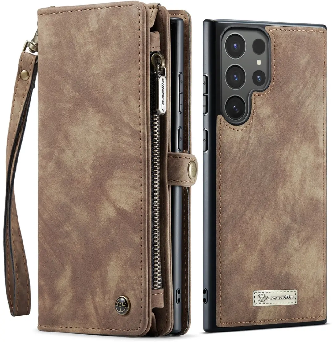 Caseme 008 Hoesje Samsung Galaxy S26 Ultra - 2-in-1 Book Case - 8 Pasjes - Bruin
