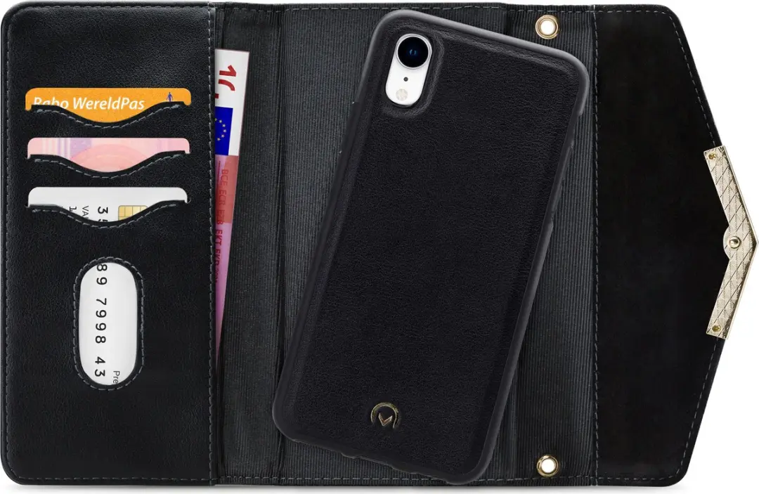 Mobilize Velvet Clutch iPhone XR Hoesje - 4 Pasjes - Zwart