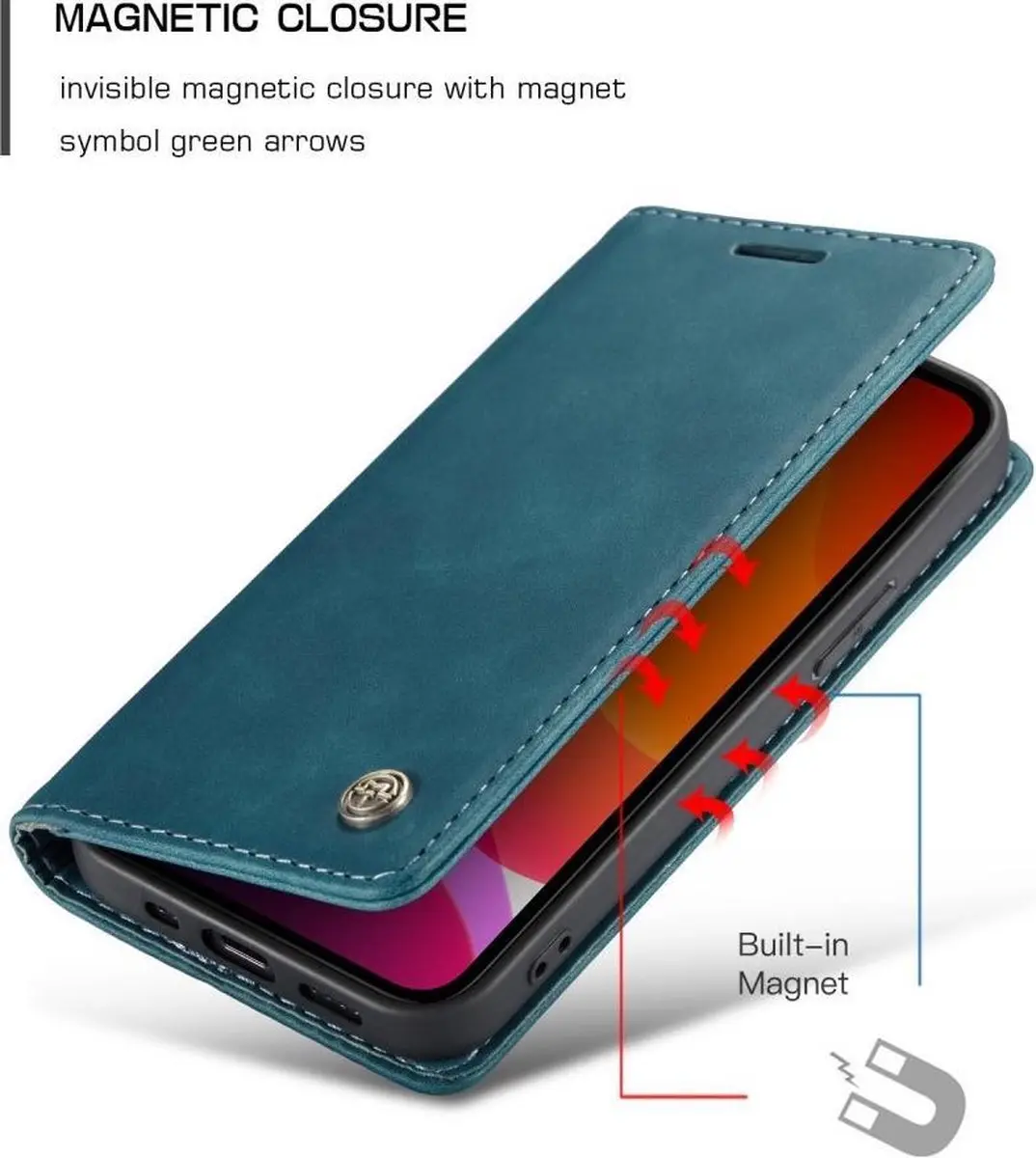 Caseme Book Case Groen - voor iPhone 12 Mini