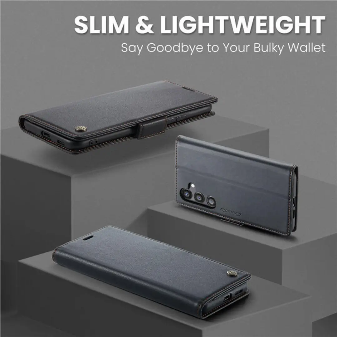 Caseme Wallet Case voor Samsung Galaxy S24 FE - RFID & Magneetsluiting - Zwart - afbeelding 6 van 6