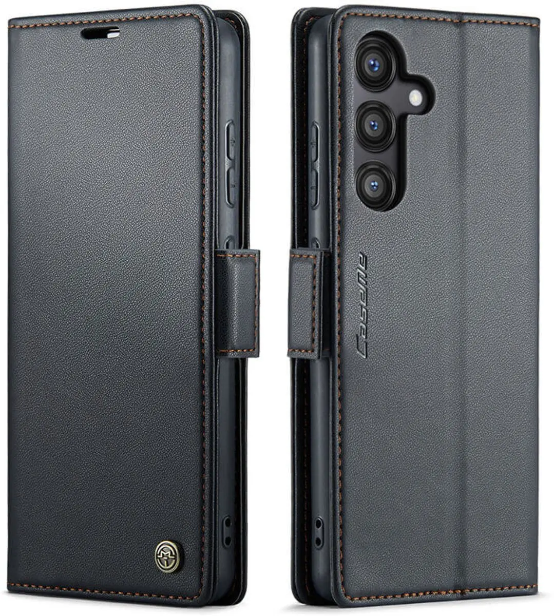 Caseme Wallet Case voor Samsung Galaxy S24 FE - RFID & Magneetsluiting - Zwart