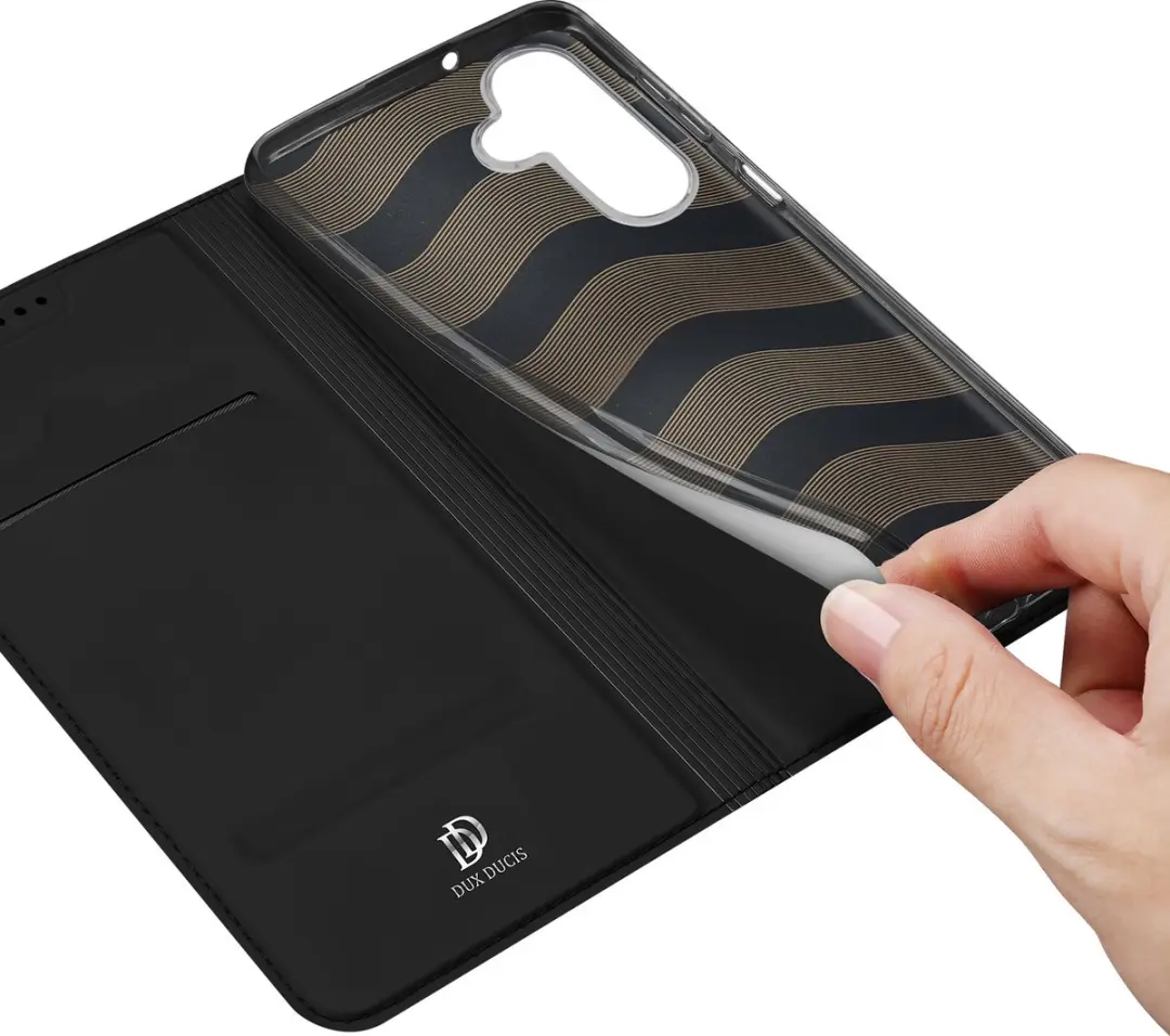 Dux Ducis iPhone 16E Telefoonhoesje - Book Case - Zwart