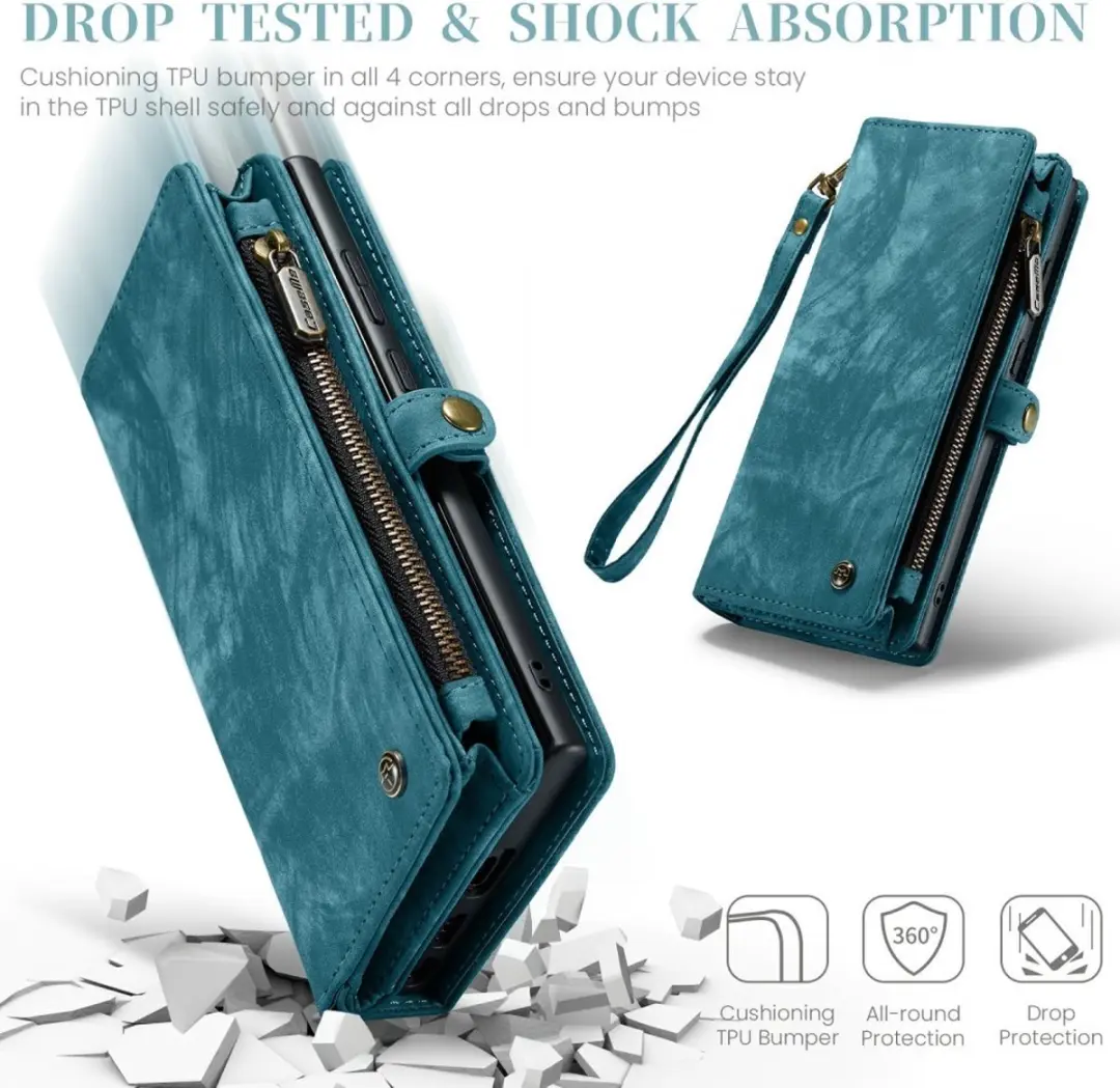 Caseme 008 Hoesje Samsung Galaxy S24 Ultra - Blauw - afbeelding 6 van 6