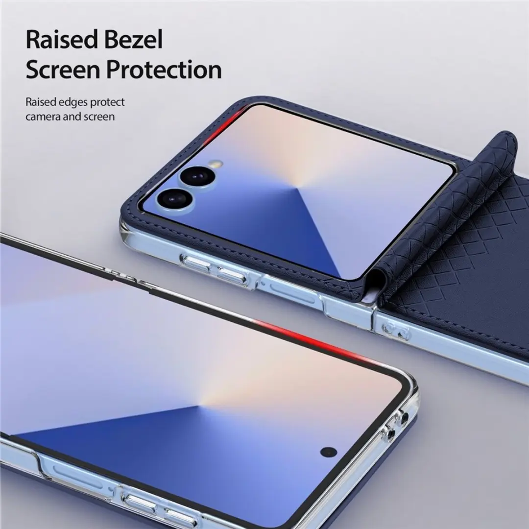 Dux Ducis Leren Hoes Samsung Galaxy Z Flip 7 - Donkerblauw