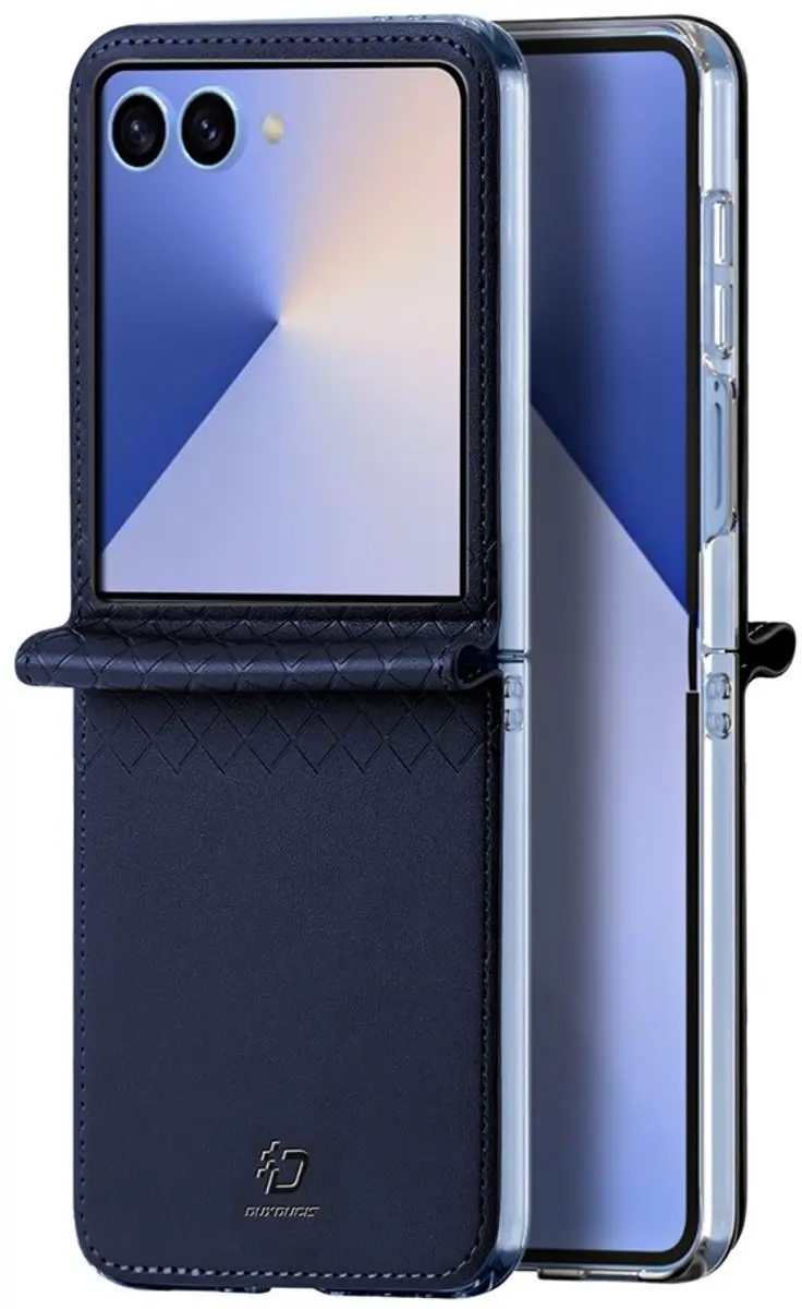 Dux Ducis Leren Hoes Samsung Galaxy Z Flip 7 - Donkerblauw - afbeelding 6 van 6