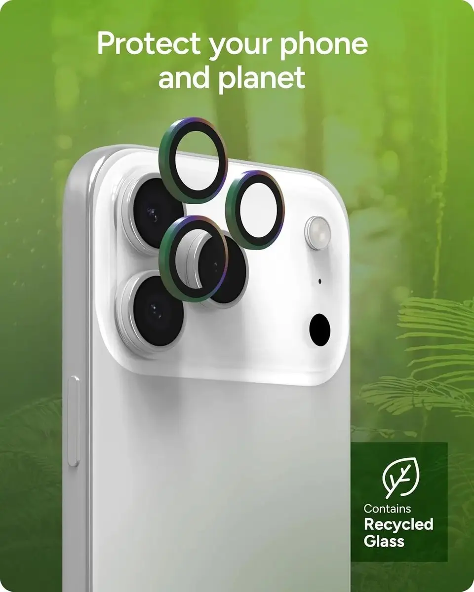 ZAGG Glass Elite Camera Rings iPhone 16/15 Pro (Max) - Tempered Glass - Chrome - afbeelding 6 van 6