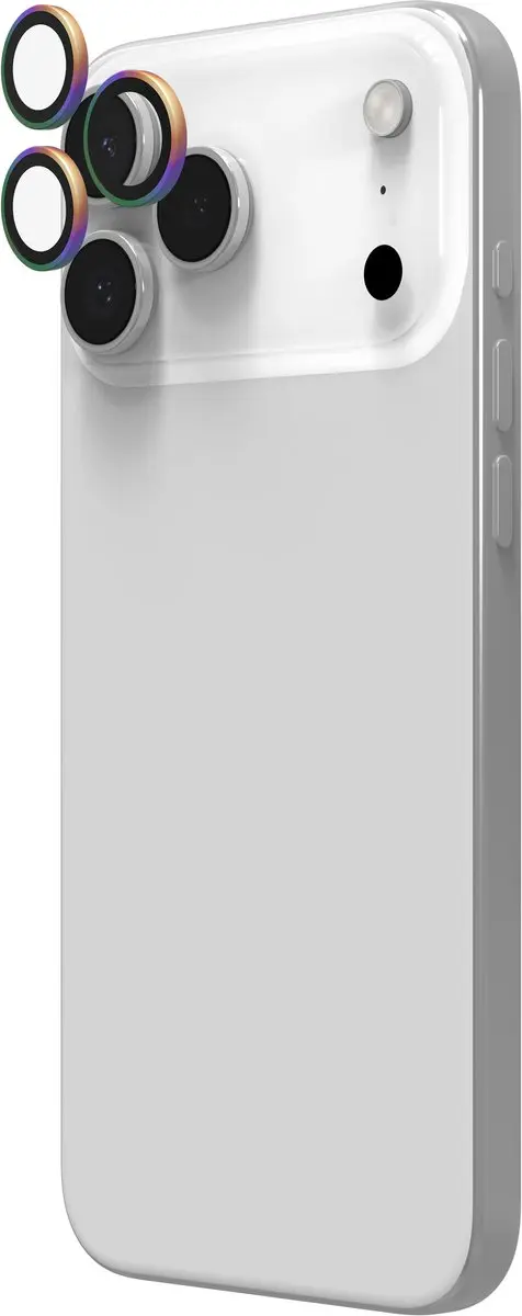 ZAGG Glass Elite Camera Rings iPhone 16/15 Pro (Max) - Tempered Glass - Chrome