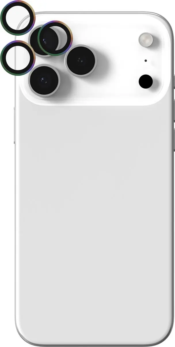 ZAGG Glass Elite Camera Rings iPhone 16/15 Pro (Max) - Tempered Glass - Chrome