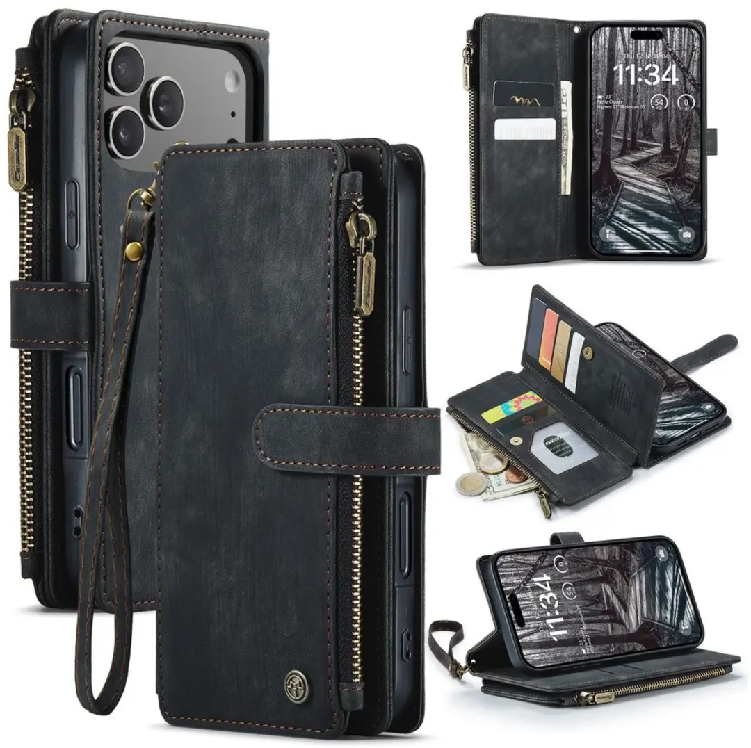 Caseme C30 Hoesje iPhone 17 Pro - 9 Pasjes - Zwart