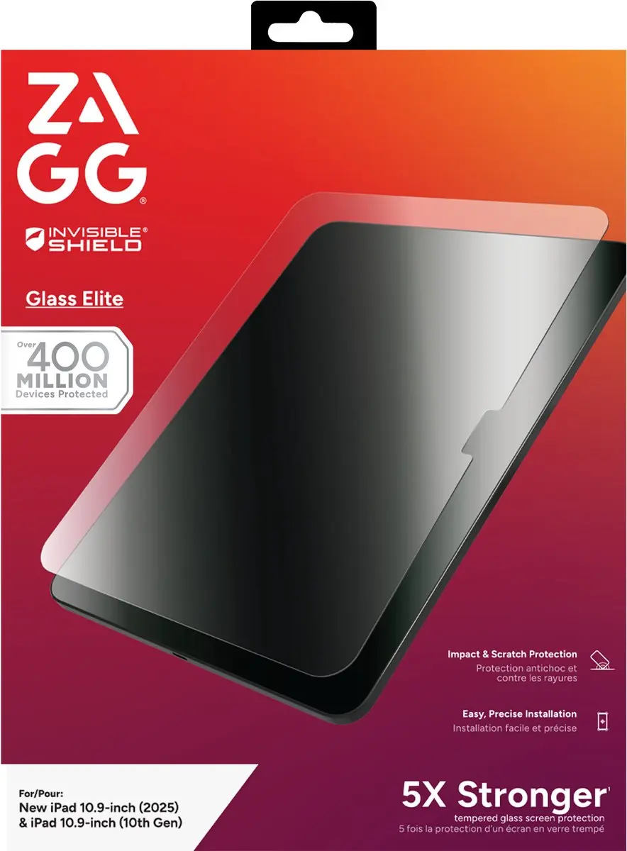 ZAGG InvisibleShield Glass Elite 200118468 - iPad 10.9/11 (2022/2025) Schermbeschermer - Transparant