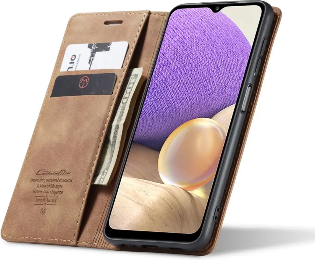 Caseme Book Case Samsung Galaxy A32 5G - Bruin - afbeelding 6 van 6