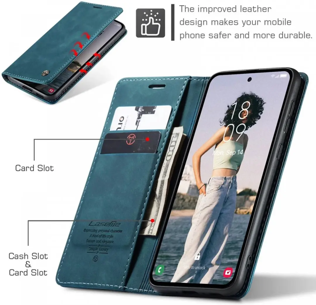 Caseme 013 Hoesje Samsung Galaxy A55 - Book Case Blauw