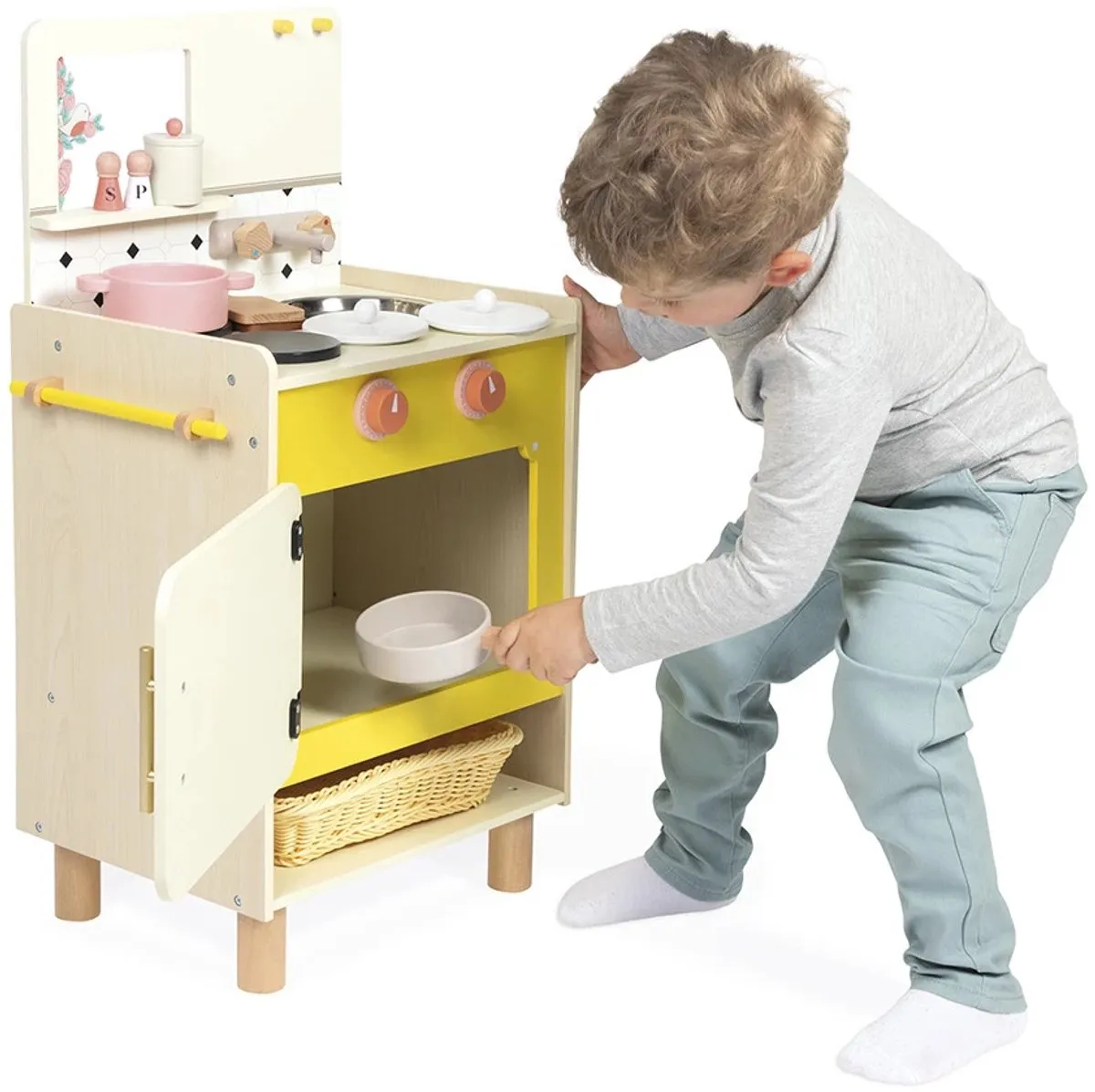 Janod Shiny Grandma Houten Keukenfornuis - 11 Accessoires - Fornuis