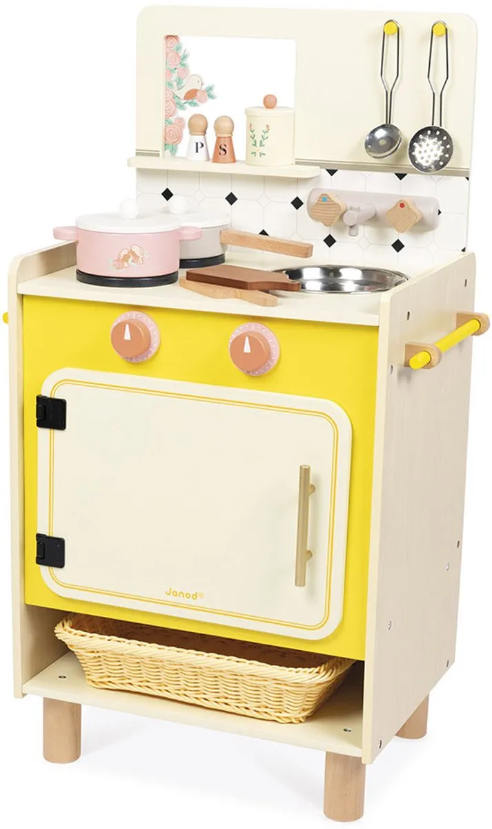 Janod Shiny Grandma Houten Keukenfornuis - 11 Accessoires - Fornuis