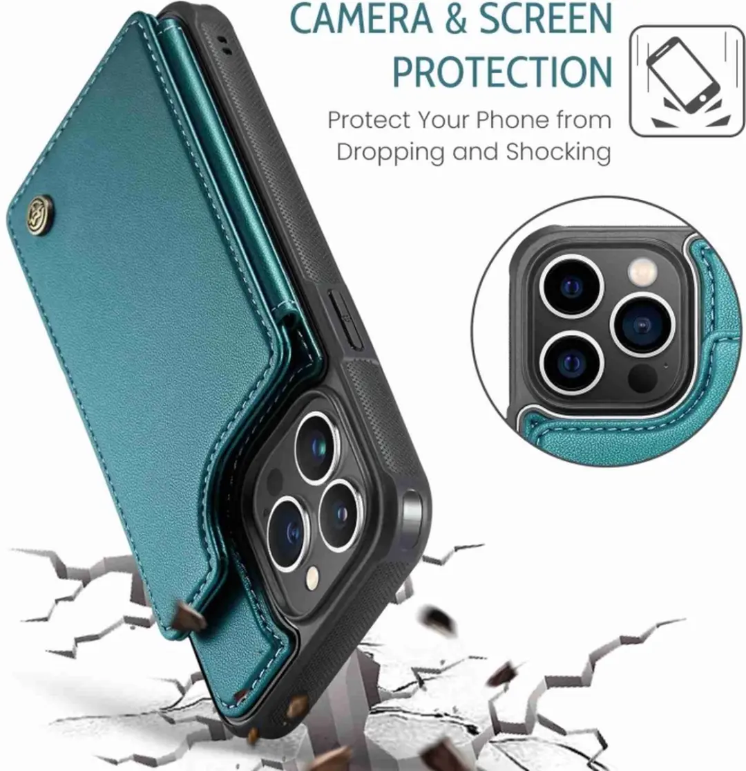 Caseme Portemonnee Backcover iPhone 13 Pro - Anti-RFID - Groen