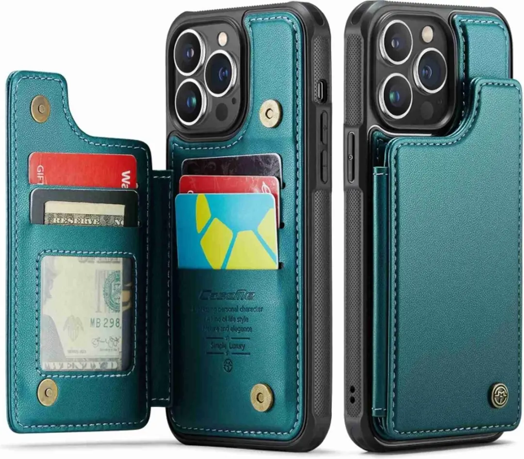 Caseme Portemonnee Backcover iPhone 13 Pro - Anti-RFID - Groen