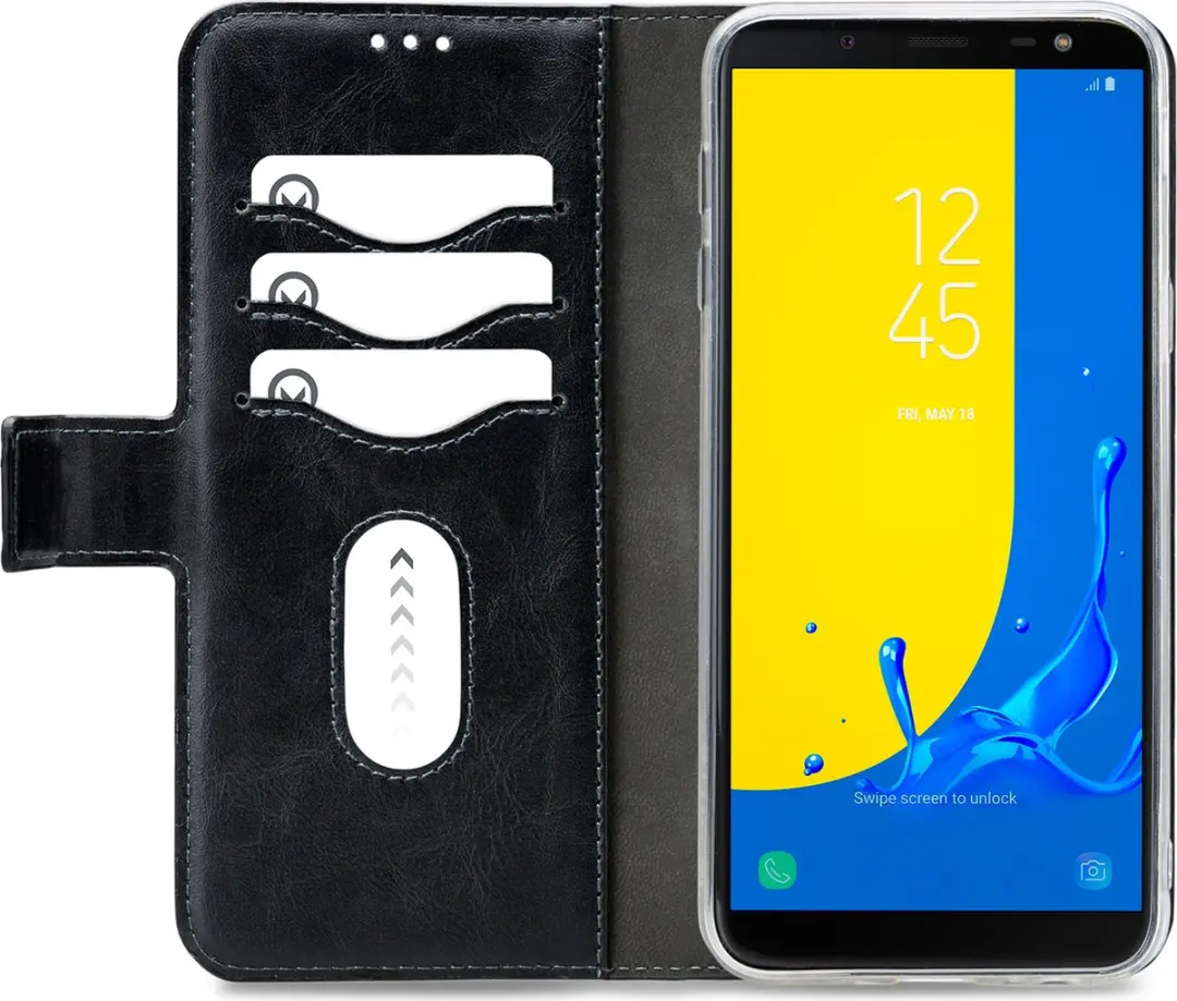 Mobilize MOB-PTIOGWCB-GALJ618 Telefoonhoesje - Samsung Galaxy J6 2018 - 3 Pasjes - Zwart