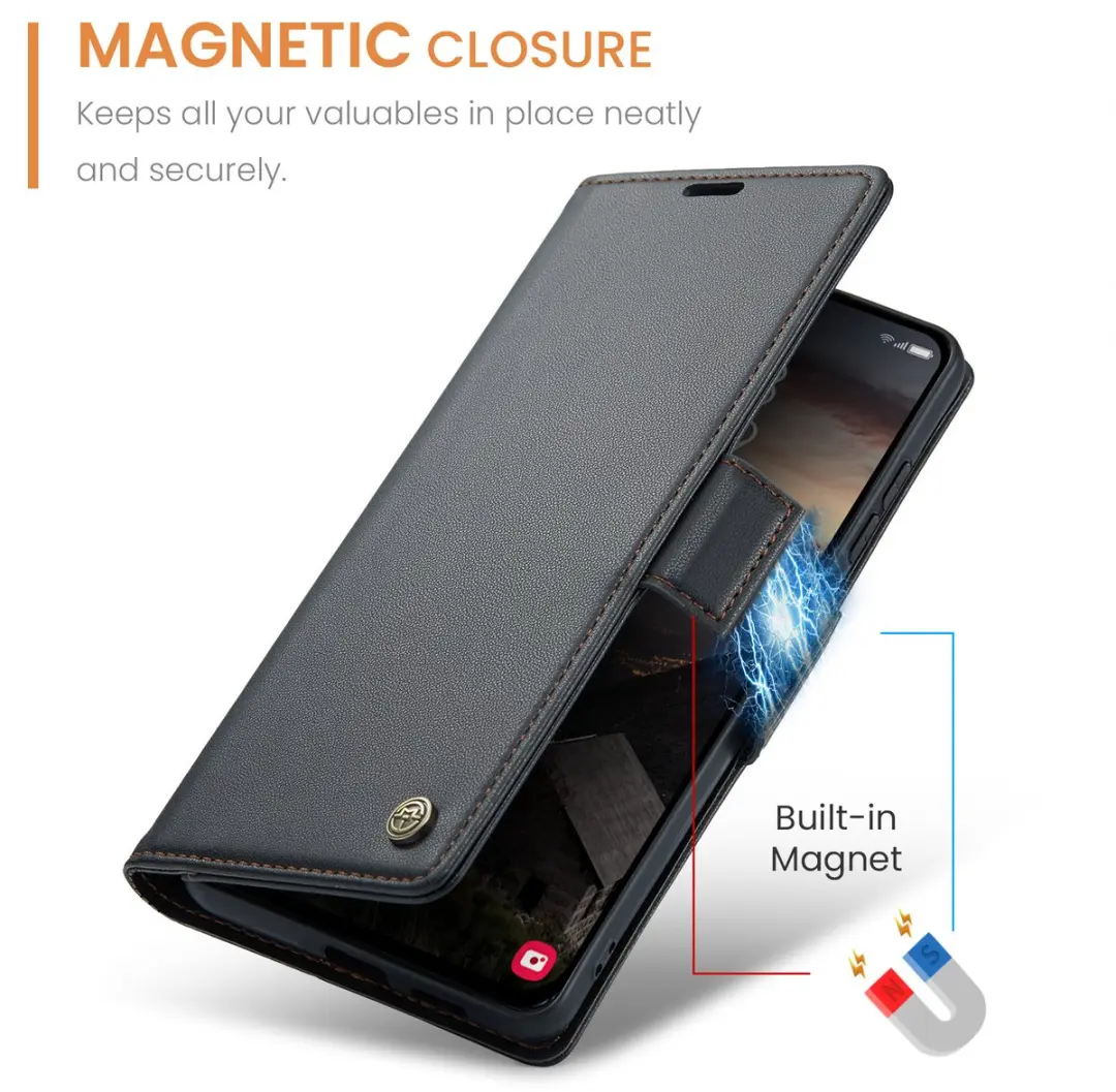 CaseMe Wallet Case voor Samsung Galaxy S26+ - RFID & Magneetsluiting - 3 Pasjes - Zwart