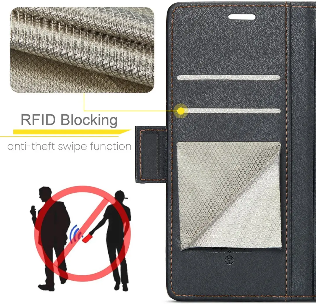 CaseMe Wallet Case Samsung Galaxy A57 - RFID Zwart - afbeelding 6 van 6