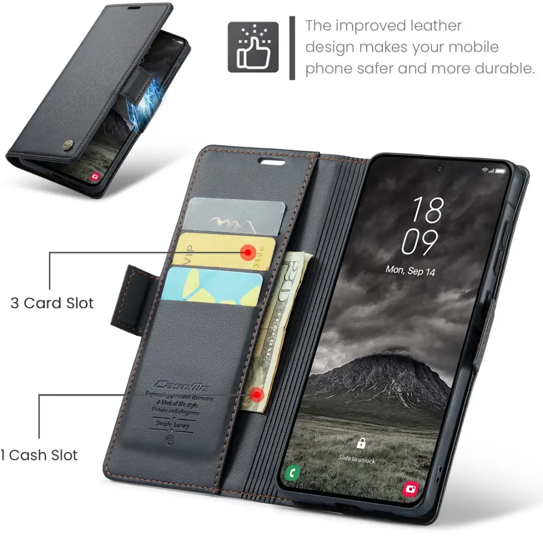 CaseMe Wallet Case Samsung Galaxy A57 - RFID Zwart