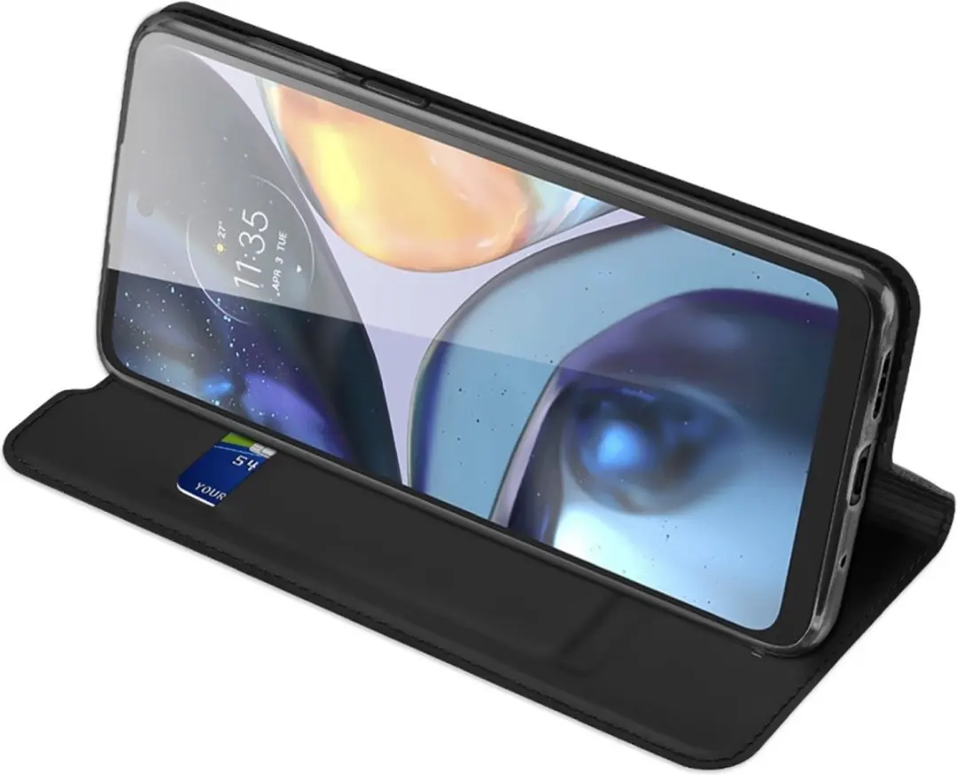 Dux Ducis Slim Bookcase Hoes Motorola Moto G22 - Zwart