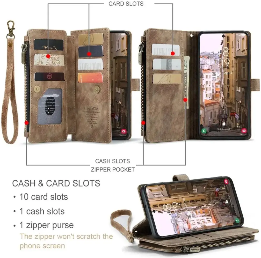 Caseme C30 Hoesje Samsung Galaxy S23 - Bruin